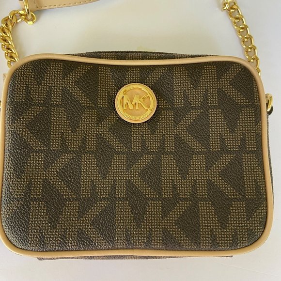 Michael Kors Mini Bag Crossbody Brown SM Purse Fulton - Picture 2 of 12